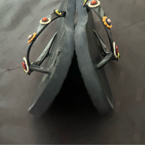 Tory Burch Marguerite Floral Flip Flop Rubber cute logo flats rare sold out shoe - Picture 7 of 7